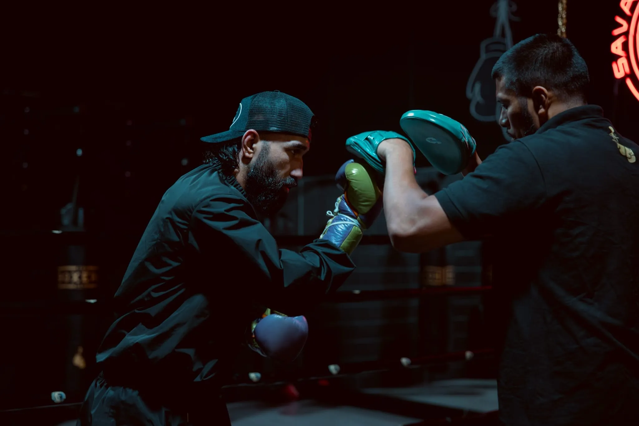 Pad work with a coach at The Boxer’s Club